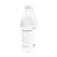 Eureka OP0102-500 bottle with sodium thiosulfate for water sampling, aseptic, with a field for records, without calibration, round, 500 ml, 10 pcs