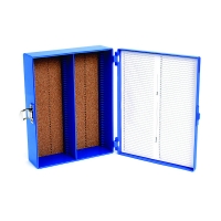 Tall Slide Box 100-Place, Cork, Blue