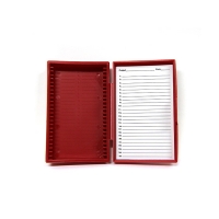 Microscope Slide Box, 25-Place, Red