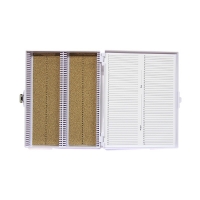 Premium Microscope Slide Box, 100-Place, Cork, White