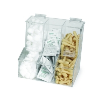 3-Place Compartment Dispensing Bin, Clear
