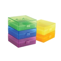 Storage box for microtubes or cryogenic vials for 1.5-2.0 ml, 100 seats, with lid, autoclavable, different colors, 1x5pcs