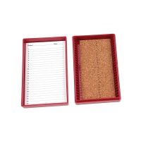 Premium Microscope Slide Box, 25-Place, Cork, Red