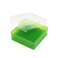 Storage box for micro-tubes and cryogenic vials for 1.5/2.0 ml, 81 seats, autoclavable, green, 1 pc
