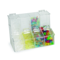 4-Place Compartment Dispensing Bin, Clear