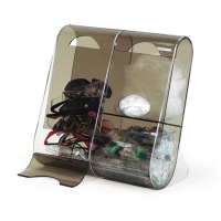 Clearly Safe® Acrylic Three-In-One Dispenser Counter or Wall Mount, Grey