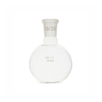 Boiling flask, flat bottom, LBG 3.3, mouth 19/26, 50 ml
