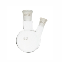 Flask, round bottom with two necks, LBG 3.3, cent. 19/26, side 19/26, 250 ml
