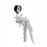 Hand operated vacuum pump with vacuum gauge, 625 mmHg