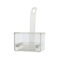 Staining jar made of PMP with a rack made of PP, for 20 slides