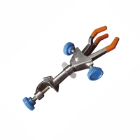 Double adjust clamp, 3 prongs with bosshead, 0 - 35 mm