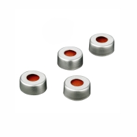 Aluminum crimp cap Ø11 mm with red silicone/FEP septum, 100 pcs
