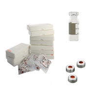 2 ml crimp vial with write-on patch, clear glass with aluminium crimp cap with Silicone/FEP septum, 1000 pcs