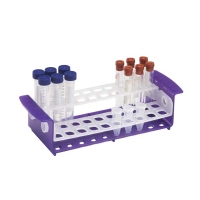 5/15mL/16mm Tube Rack, Rotating Shelves, 40-Place, Purple/Natural