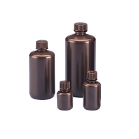 BBNA-250-001 Amber narrow mouth round bottle, HDPE, 250 ml, 12 pcs.