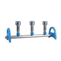 MultiVac 300-MS, 3 places stainless steel Manifold with No. 8 stopper funnel adaptor