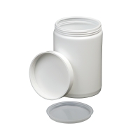 Wide mouth bottle with lid and insert plug, HDPE, opaque, 125 ml, 10 pcs