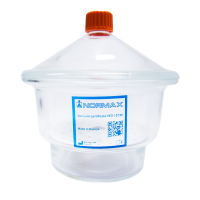 Desiccator wi lid without stopcock soda-lime glass with porcelain plate 150 mm