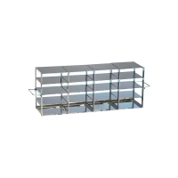 Rack for upright freezers, stainless steel, for 2 x 4 cryoboxes of 95 mm tall