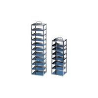 Rack for chest freezers, stainless steel, for 5 cryoboxes of 50 mm tall