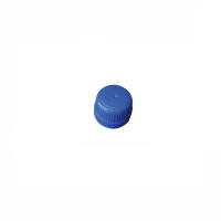 Screw cap PP28 with security seal, blue, 20 pcs