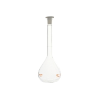 Vol. flask class A w/ plastic stopper, individual certificate, 5 ml, mouth size 10/19, Premium Line