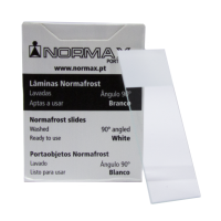 Normafrost slides, color frosted end, 76 x 26mm, corner 45º, white