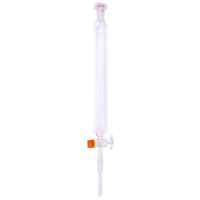 Sep. funnel cylind. shape, plast. stopp., ground joint, glass key, graduated, 14/23, 50 ml