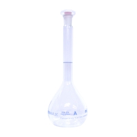 Volumetric flask w/ plastic stopper blue printed 7/16 USP 5 ml