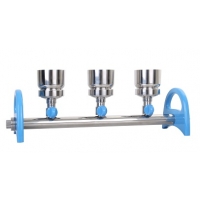 New MultiVac 301-MB, 3 places stainless steel Manifold with Rocker SF funnel adaptor and 3 of 100 ml SF funnel